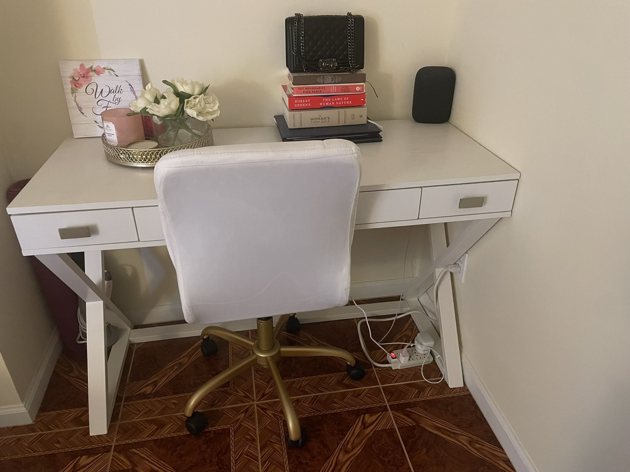 Desk With Chair  (white)