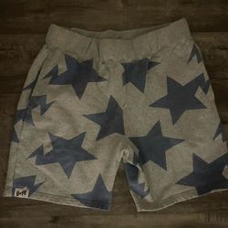 GREY AND BLUE BAPE SHORTS ( XL)