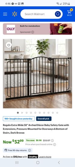 Regalo Extra Wide 58” Arched Décor Baby Safety Gate $35 each or 2 for $60