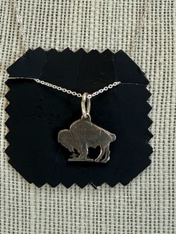 Silver Buffalo Bison Pendant Necklace | Authentic Buffalo Nickel Silver Coin | 16” SS Chain
