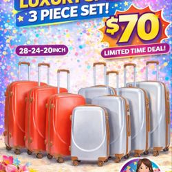 Luxury 3 Piece Spinner Luggage Sets