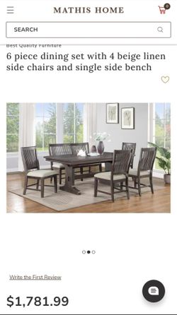Dining room table with chairs + bench