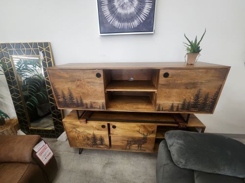 Northwest Modern Storage/TV/Entertainment Cabinet. Etched...