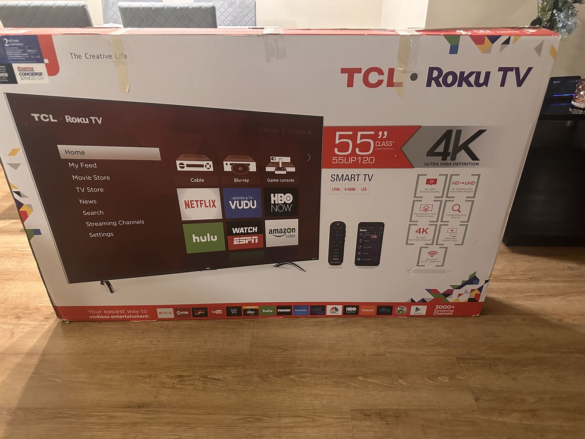 TCL 55" Class 4-series 4k UHD HDR Roku Smart TV