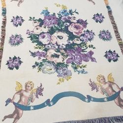 Afghan Throw Blanket With Fringe 4ft X 6ft