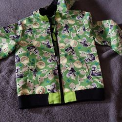 Kids Baby Yoda Rain Jacket Size 5/6