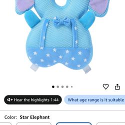 Baby Head Protector Backpack Elephant Design