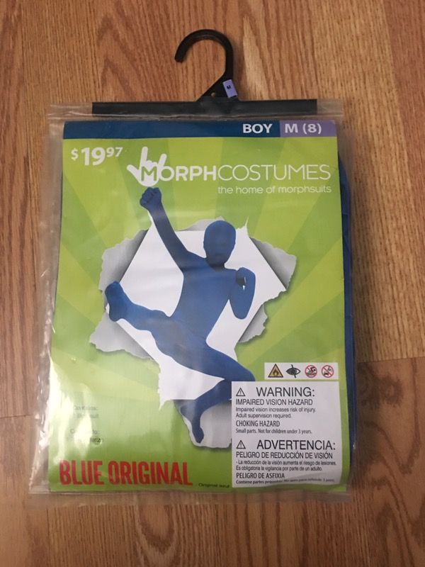 halloween costume boys blue morph bodysuit size medium