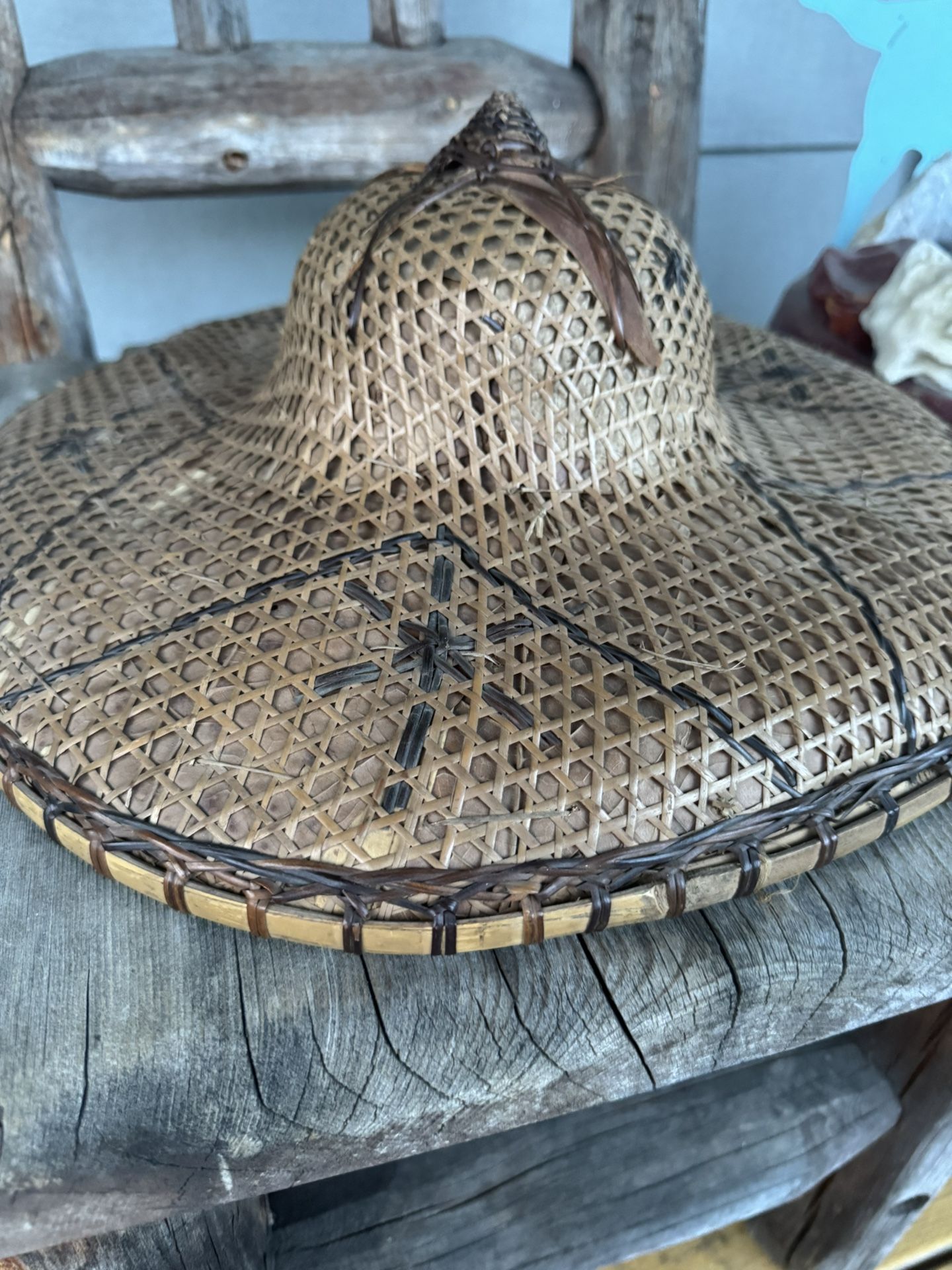 Authentic Antique Conical Asian Hat