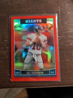 2006 Topps Chrome Eli Manning refractor number 51