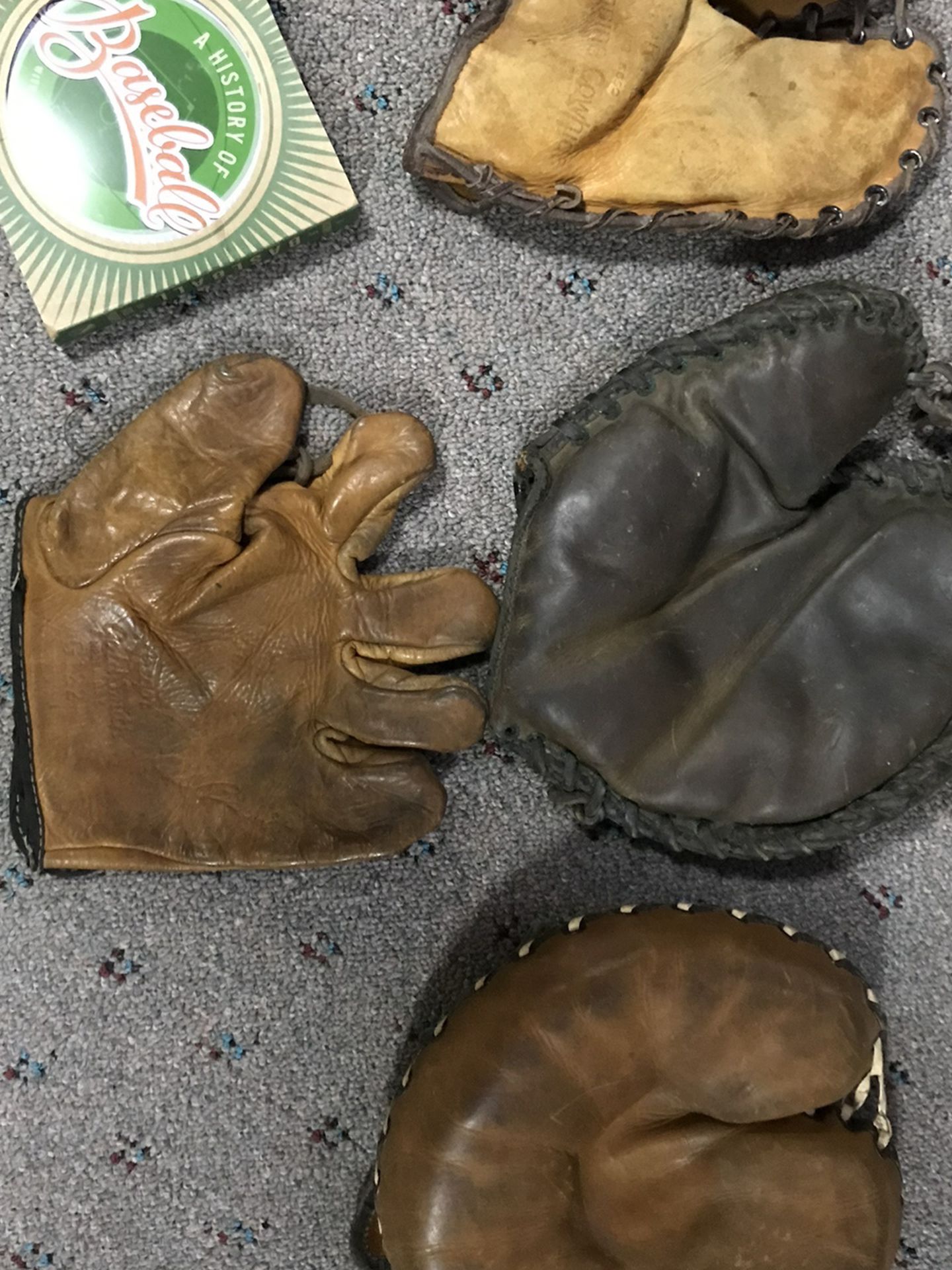 Vintage Baseball Gloves (40’s - 50’s) ( $30 for all four mitts )