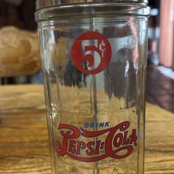 Vintage Pepsi-Cola Glass Straw Holder