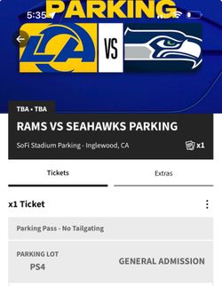 Parking Pass:  Los Angeles Rams versus Seattle Seahawks