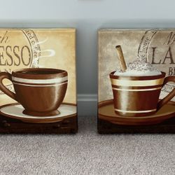 Canvas Wrapped Wall Art ( Mocha latte, Expresso)