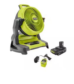 ONE+ 18V Cordless 7-1/2 in. Bucket Top Misting Fan Kit with Compact Battery and Charger