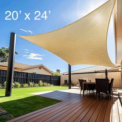 20X24 BEIGE Rectangle Sunsail Sunshade