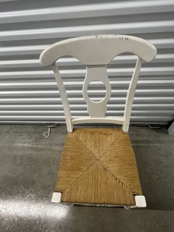 White & Wood Woven Chair