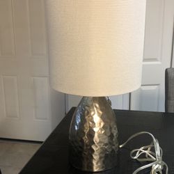 $15  Silver with  Ivory shade Table Lamp