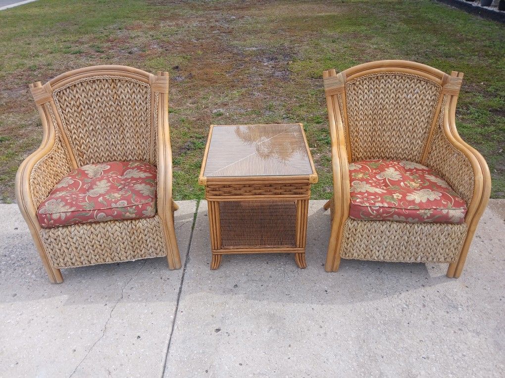 Pier One Imports Natural Rattan Patio Set