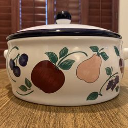 Princess House Orchard Medley 2 Quart Round Covered Casserole Dish