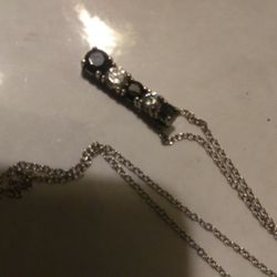 Saphire And Sterling Silver Necklace