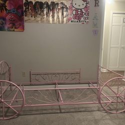 Pink Princess Carriage Bed Frame (2 available)