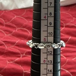 Fashion Silver Diamond Crystal Ring Size 5