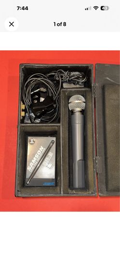 Samson SH-2 Mic Kit w/VHF FM SR-2 Receiver Wires & Adapters Plus Case PHOTO READ