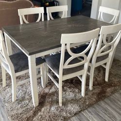 6 Chairs Family Dinning Table 