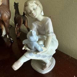 Lladro Girl With Bear