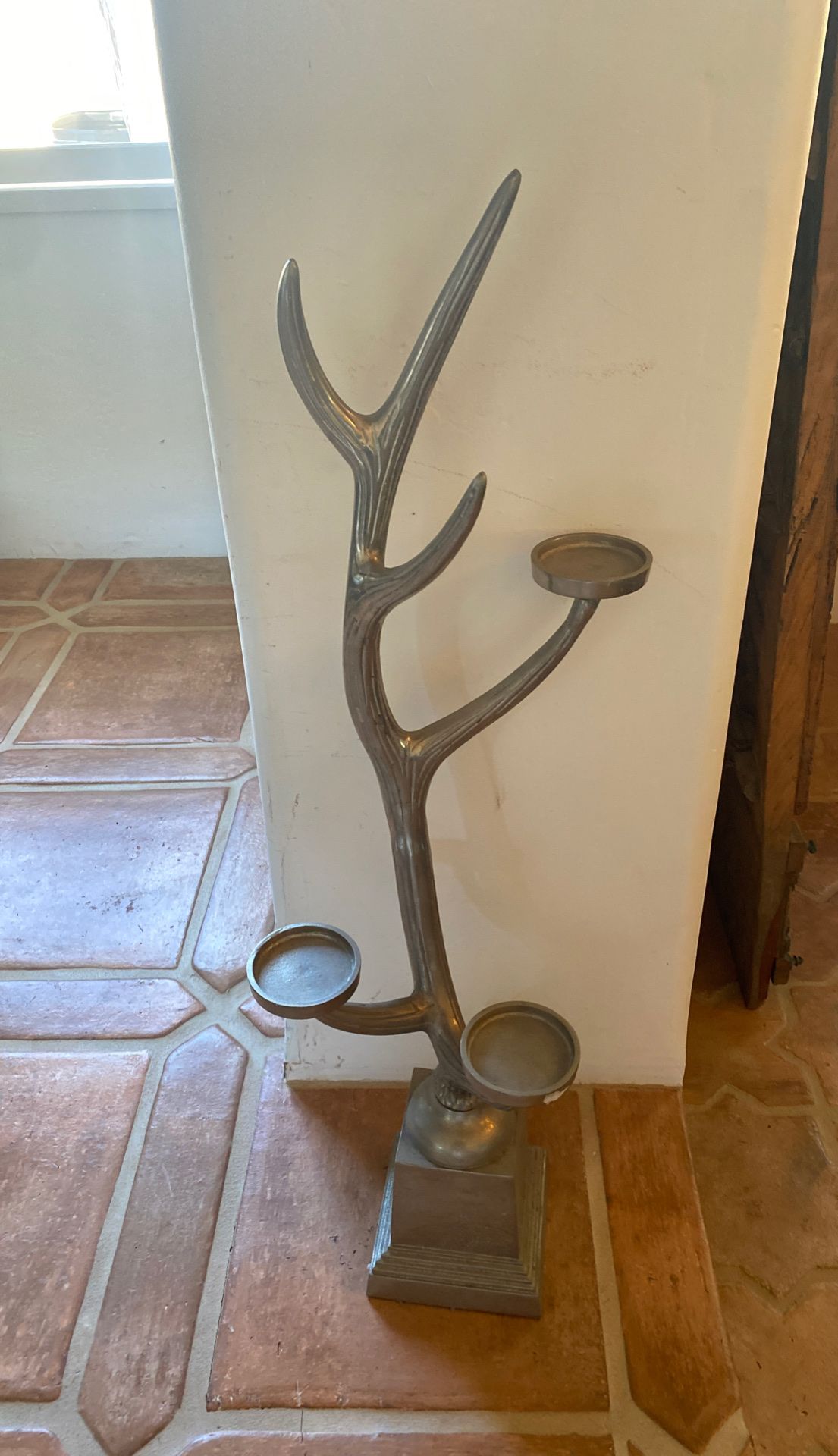 Tall silver antler candle holder/centerpiece