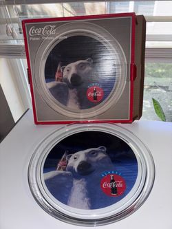 Coca-Cola Polar Bear Glass Platter