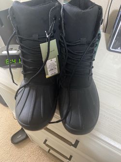 Goodfellow & Co Size 10M Winter Snow Black Leather Lace Up Mid Calf