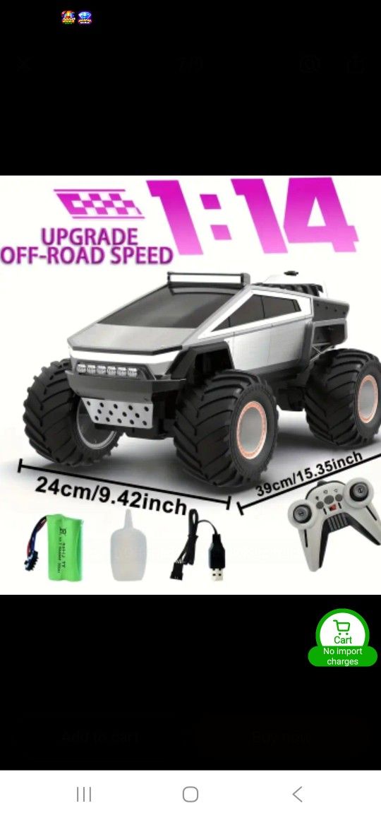 New Rc Cybertruck With Rechargeable battery And Plays Music and has smoke show with LED lights 