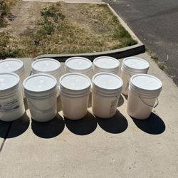 5 Gallons Food grade with lids- 10 pieces 