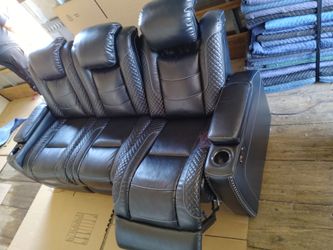 Black leather sofa signature design by Ashley