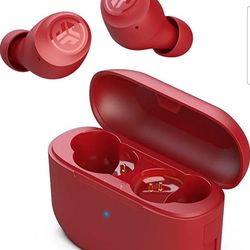 JLab Go Air Pop True Wireless Bluetooth Earbuds + Charging Case | Rose Red | Dual Connect | IPX4 Sweat Resistance | Bluetooth 5.1 Connection | 3 EQ So