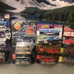 Chevrolet Chevelle’s. 1:60 Scale Diecast Metal Collectible Cars. Most With  Display Cases or Stands. 