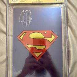 Super Man #1 Big Time Collectibles Foil Cover CGC 9.9 Signed! White Pages!
