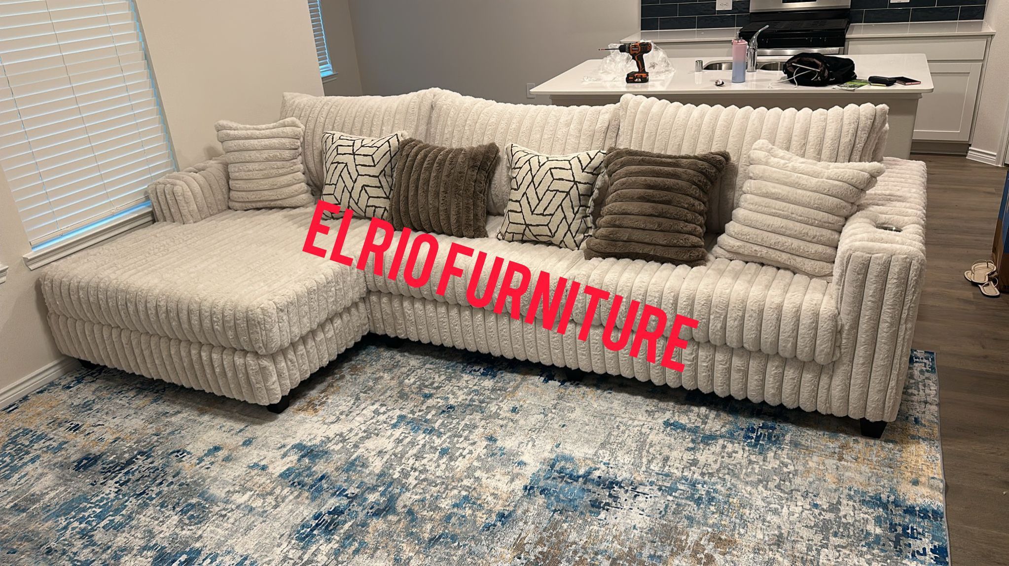 Furniture, living room fabric sectional