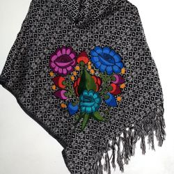 Embroidered Mexican Mañanita Poncho