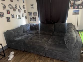Gray You-shaped couch