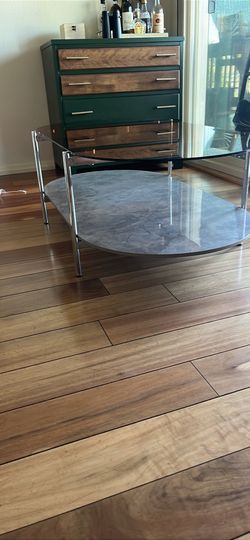 Modern glass top coffee table