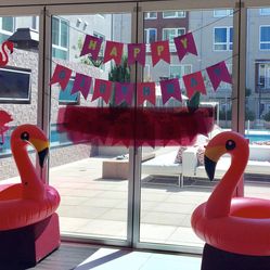 BIG Inflatable Flamingo Pair (set of 2) — great for water fun and party decor!