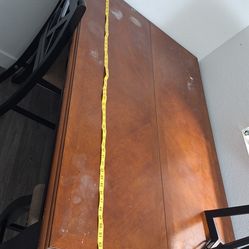 Wood Table And Two Chairs