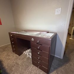 ROSE GOLD GLASSTOP VANITY 