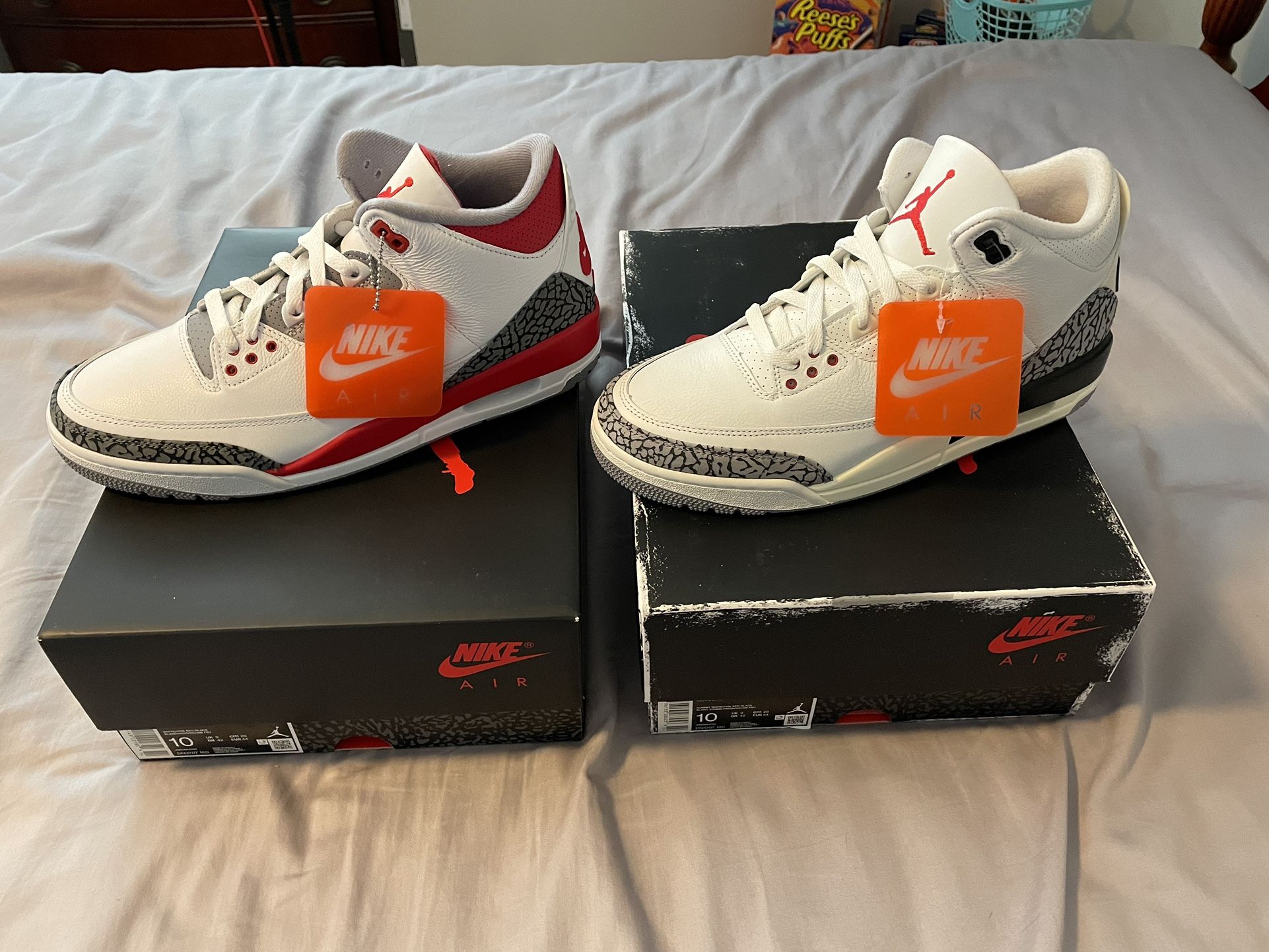 Jordan 3’s Fire Red & Reimagined Size 10