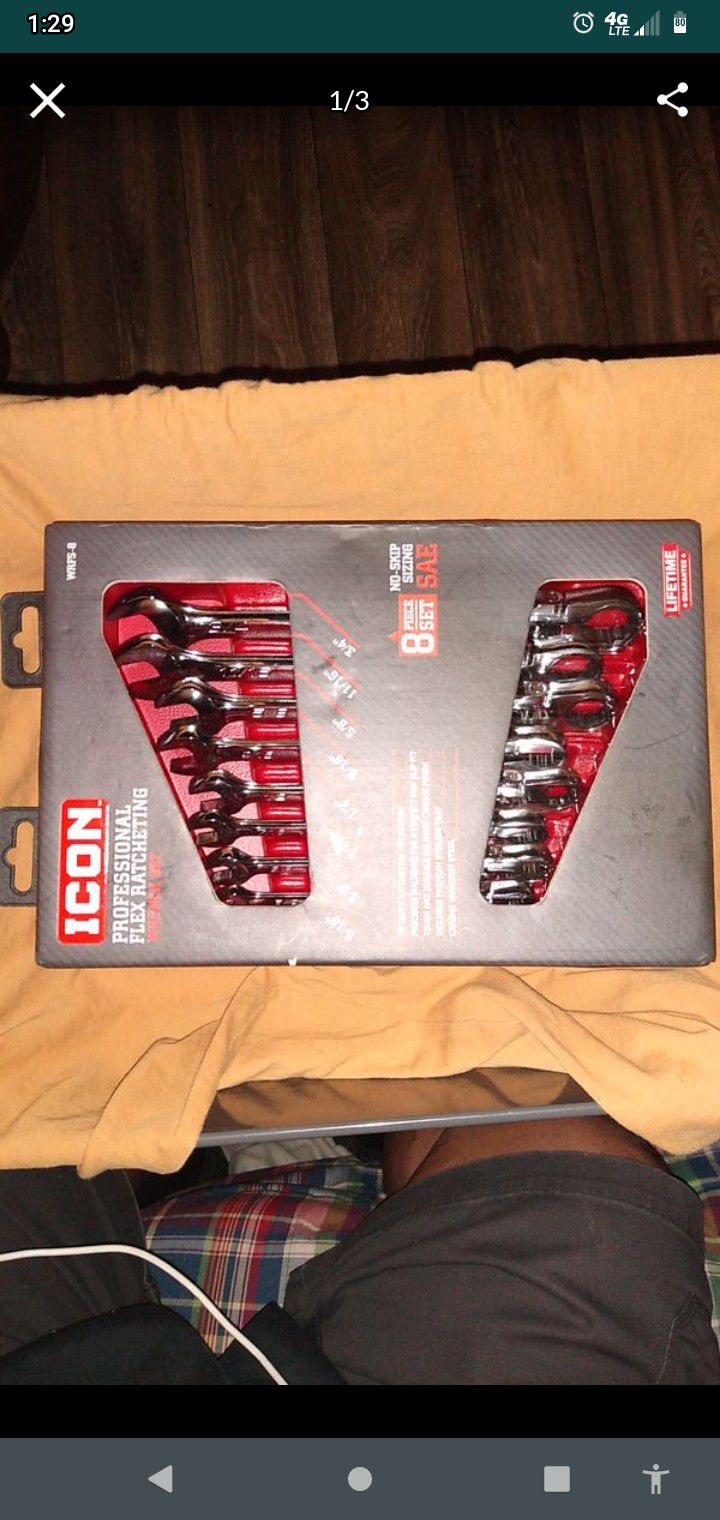 ICON 8 pc ratchet wrenches SAE (brand new)