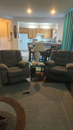 Gray recliner chairs/rocking