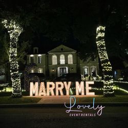 Marry Me Marquee Letters 